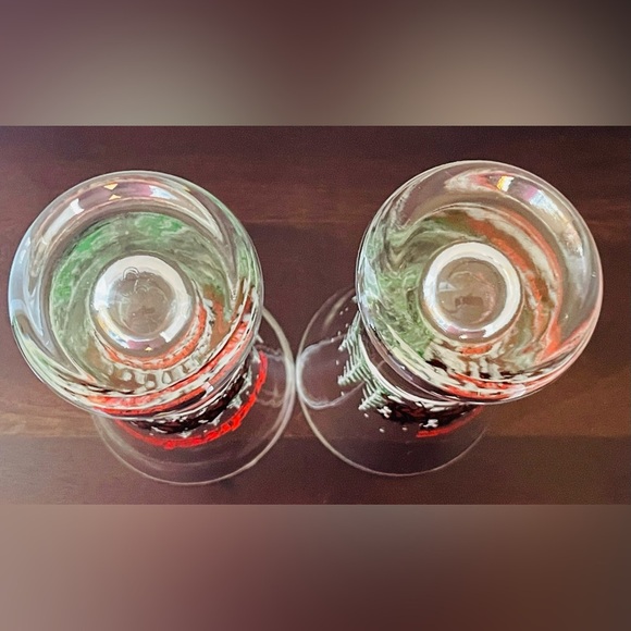 Pair  Of Vintage Budweiser Clydesdale Christmas 1989 Beer Pilsner Glasses - Picture 3 of 6